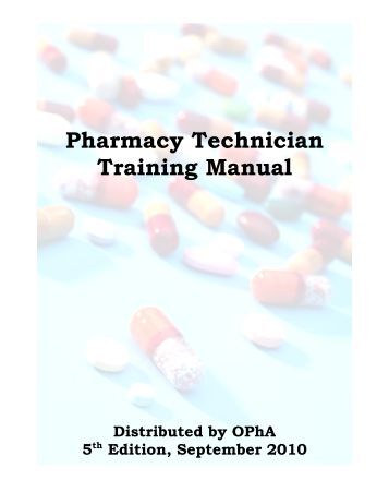Basic pharmacy technician training manuals