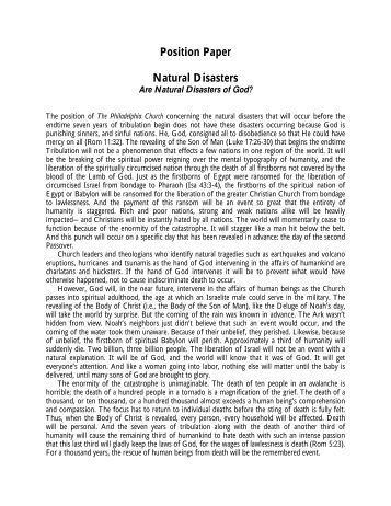 Essays about natural disasters