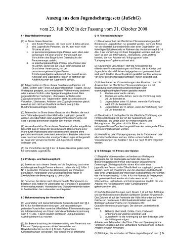 Auszug aus dem jugendschutzgesetz (juschg) als aushang für gaststätten, pensionen, hotels. Jugendschutzgesetz Aushang Kostenlos - PDF Jugendschutzgesetz - Null Alkohol - Voll Power