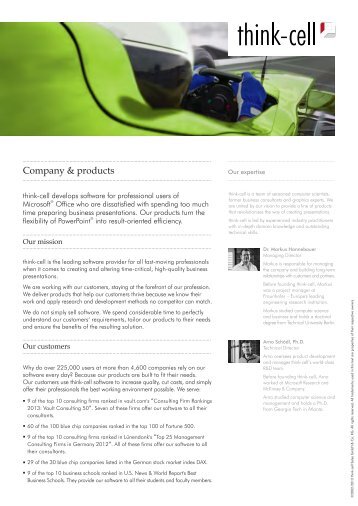 thinkcell instructions There is a searchable online documentation for detailed instructions to get started with think-cell their screen-casts show quick examples of how to build. thinkcell instructions There is a searchable online documentation for detailed instructions to get started with think-cell their screen-casts show quick examples of how to build.