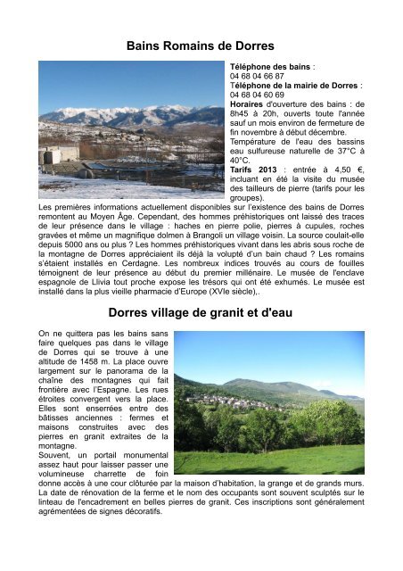 Brochure Des Bains De Dorres Pdf Bains Romains De Dorres