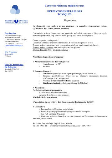 Dermatose bulleuse de l'adulte* Dermatose bulleuse de l'adulte*