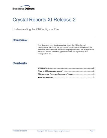 Crystal Reports Xi Release 2 Vista