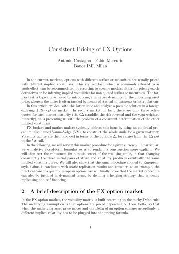 Fx options pricer