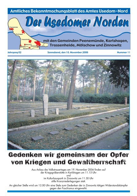 Amtsblatt Nummer November Beim Amt Usedom