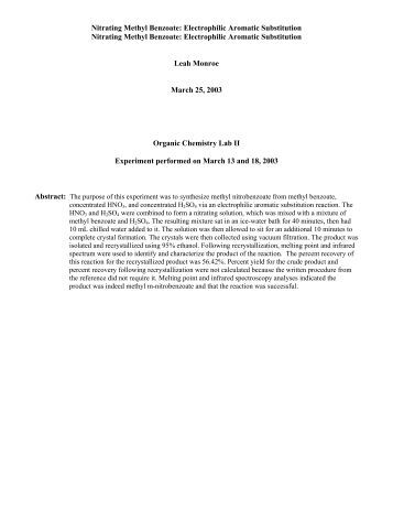 nitrating acetanilide and methyl benzoate electrophilic Bsac bachelor of science in applied chemistry international program where theory and application converge. nitrating acetanilide and methyl benzoate electrophilic Bsac bachelor of science in applied chemistry international program where theory and application converge.