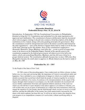 Essay on federalist papers 39