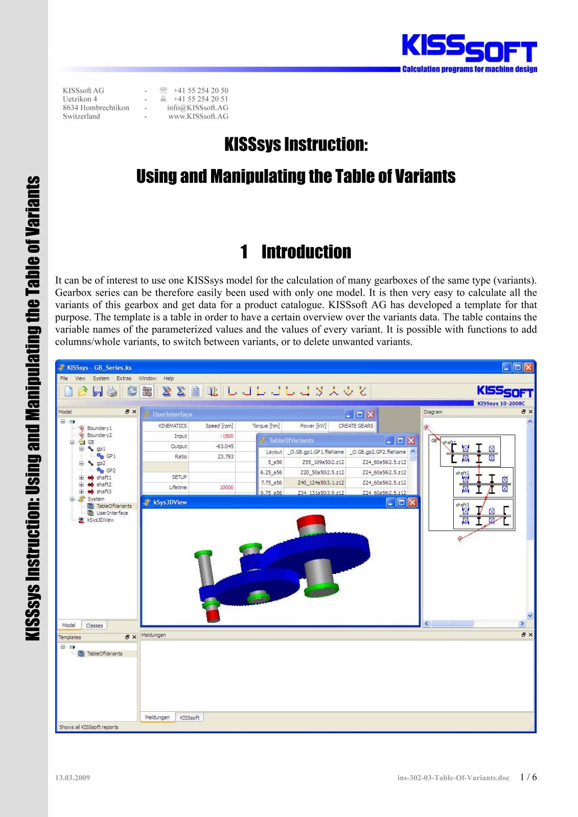 KISSsys Instruction: Using and Manipulating the Table ... - KISSsoft AG