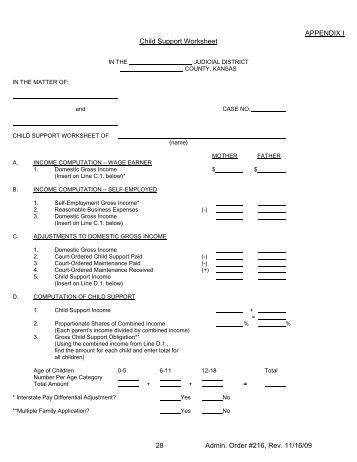 Printables Child Support Worksheet Kansas child support worksheet kansas intrepidpath judicial council