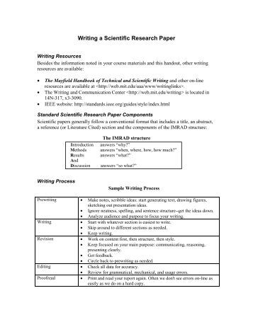 Structure of a scientific research paper