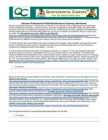 resume critique checklist