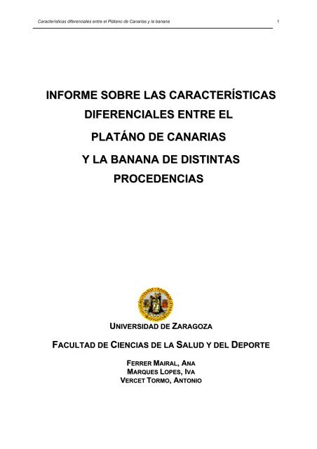 Informe Sobre Las Caracter Sticas Diferenciales Entre El