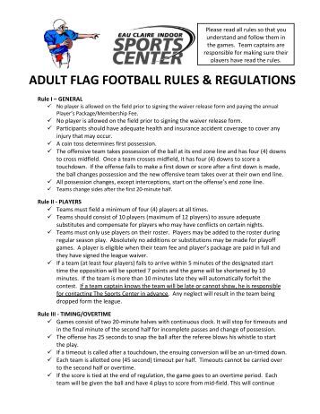 Adult Flag Football Rules 38