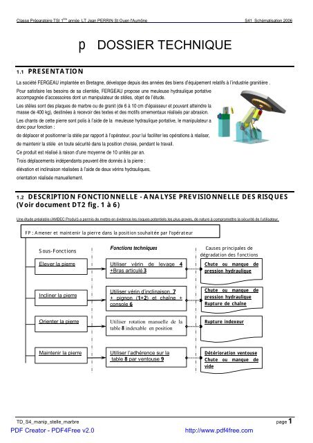 p DOSSIER TECHNIQUE Classe PrÃparatoire aux Grandes Ã coles