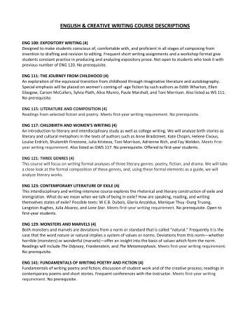 creative writing course description high school creative writing course description high school