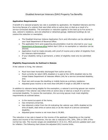 Nj Veterans Property Tax Exemption Nj Veterans Property Tax Exemption