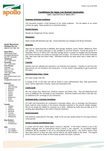 Apex Car Rental Terms And Conditions Apex Car Rental Terms And Conditions