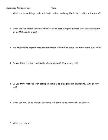 Photosynthesis Essay Supersize Me Essay Questions Narrative Essay Topics For High School also Sample Essays For High School Students Supersize Me Essay Questions Kobe Vs Lebron Essay Fahrenheit 451 Essay Thesis