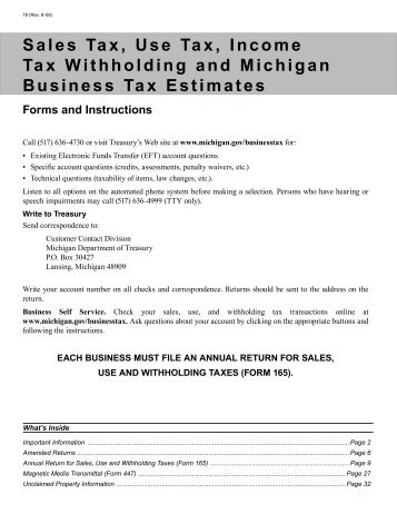 Michigan Tax Refund Chart