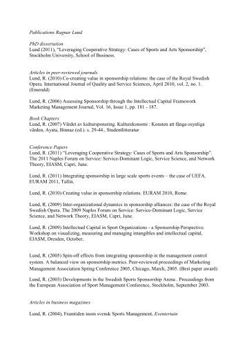Dissertation publication cv