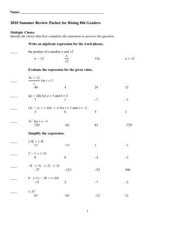 All Worksheets » Algebraic Representation Worksheets ...