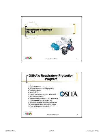 Osha Respiratory Standard 1910 134 Air Systems International Respiratory Protection Program Template
