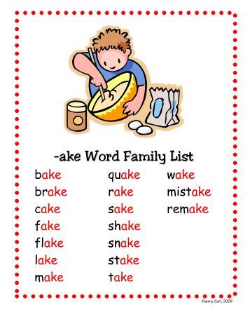 -ill Word Family List - Carl's Corner