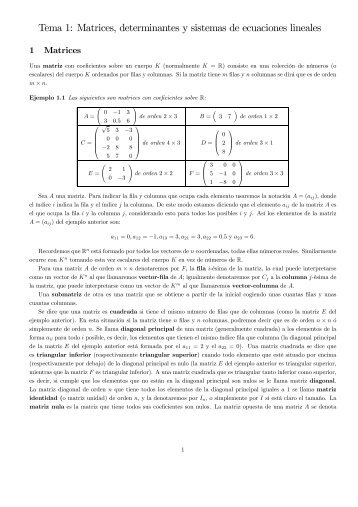 ECUACIONES LINEALES CON MATRICES ecuaciones lineales con matrices: