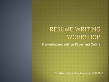 resume workshop presentation