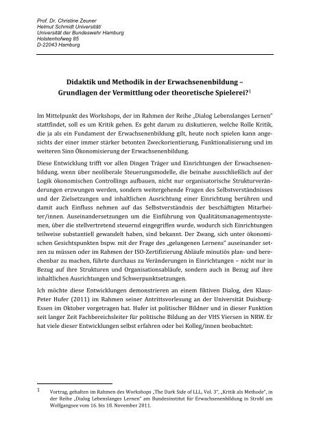 Didaktik Und Methodik In Der Erwachsenenbildung L3Lab