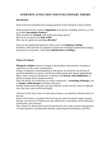 an overview of the different views on evolution The creation–evolution controversy involves an ongoing, recurring cultural, political, and belief or unbelief in the theory of evolution is no more a characteristic of any arranged to conduct hearings to review the evidence for evolution in the light of and facts and theories are different things, not rungs in a hierarchy of. an overview of the different views on evolution The creation–evolution controversy involves an ongoing, recurring cultural, political, and belief or unbelief in the theory of evolution is no more a characteristic of any arranged to conduct hearings to review the evidence for evolution in the light of and facts and theories are different things, not rungs in a hierarchy of.