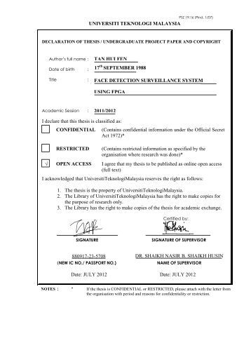 Declaration of authorship master thesis