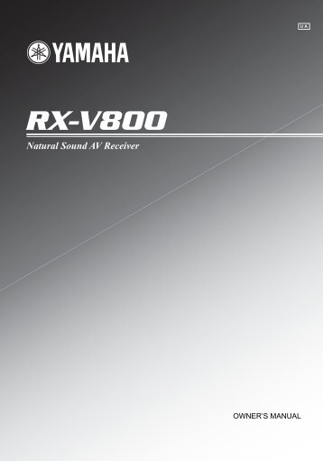 Service Manual Yamaha Rx V800 Receiver