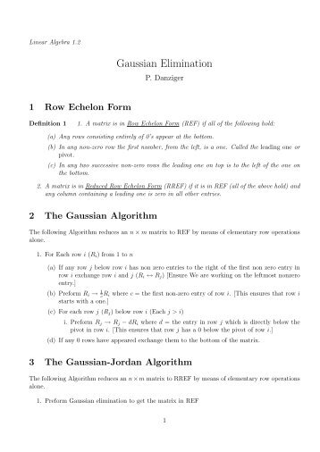 gaussian elimination