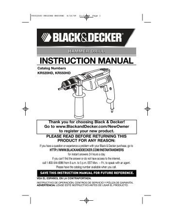 Instruction Manual For Black And Decker Drill - fedyou