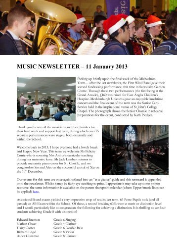 the school newsletter,afterschool music newsletter c 11 january 2013 - the perse school