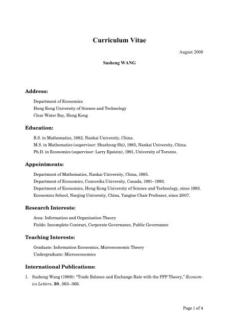 curriculum vitae