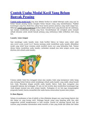 Usaha Kecil Hasil Banyak