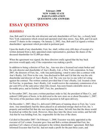 texas bar exam model essays february 2006 February 2006 new york state bar examination questions and answers essay questions question 1 officer observed driver driving a late model luxury automobile with. texas bar exam model essays february 2006 February 2006 new york state bar examination questions and answers essay questions question 1 officer observed driver driving a late model luxury automobile with.