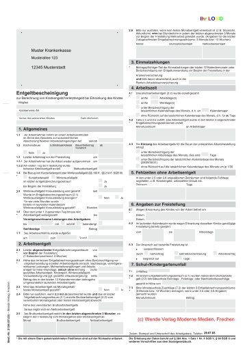 Entgeltbescheinigung Entgeltbescheinigung