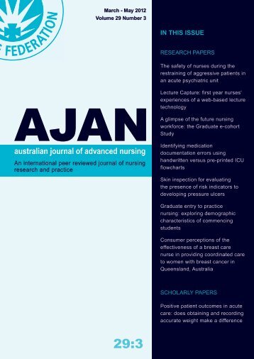 in this issue - australian journal of advanced nursing