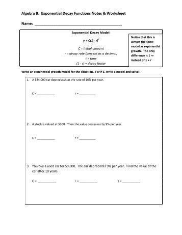 All Worksheets \u00bb Exponential Growth And Decay Worksheets  Printable Worksheets Guide for 