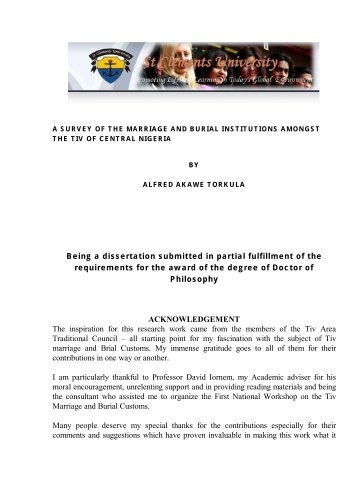 A Dissertation Submitted In Partial Fulfilment Of The Requirements