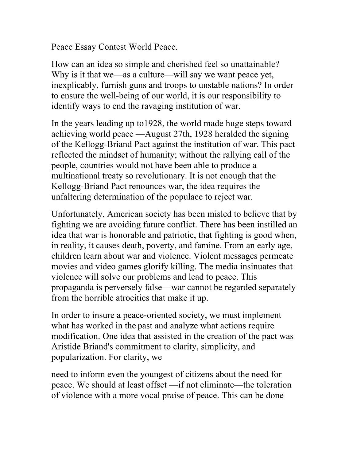 essay on can there be peace in the world essay on can there be peace in the world