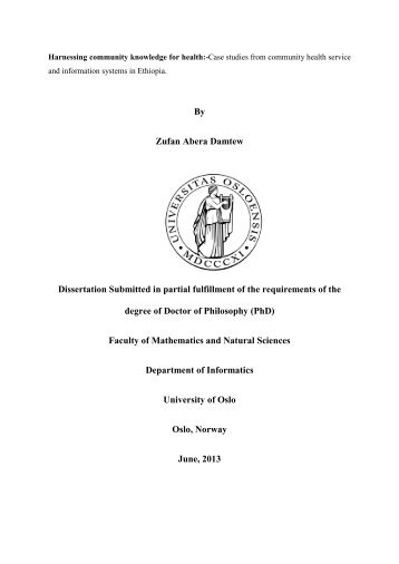 A Dissertation Submitted In Partial Fulfilment Of The Requirements