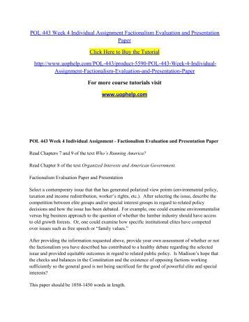 pol 443 representation of interests matrix paper week 1 Pol 443 week 1 individual assignment representation of interests matrix paper pol 443 week 2 individual assignment elitism and institutional power paper/p. pol 443 representation of interests matrix paper week 1 Pol 443 week 1 individual assignment representation of interests matrix paper pol 443 week 2 individual assignment elitism and institutional power paper/p.
