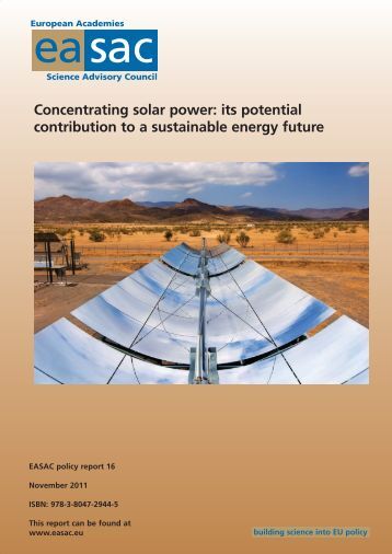 Concentrating solar power: its potential contribution to a - EASAC