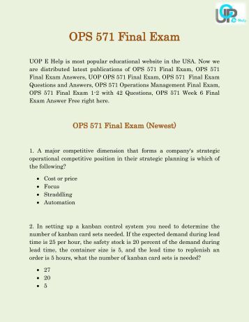 question and answers for ops 571 final exam question and answers for ops 571 final exam