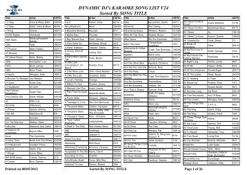 Printable Karaoke Song List (PDF)