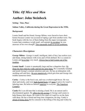 mice of men chap 3 analysis essay Do this: highlight the statement (colour 1) highlight the explanation (colour 2) highlight the example (colour 3) write- the analysis and your opinion. mice of men chap 3 analysis essay Do this: highlight the statement (colour 1) highlight the explanation (colour 2) highlight the example (colour 3) write- the analysis and your opinion.
